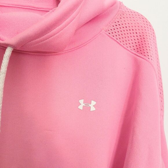 Under Armour PINK Top Size SP COWL NECK Mesh Long Sleeve Loose Coupe Barbiecore - Picture 2 of 10